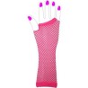 Two Long Neon Fishnet Fingerless Gloves one size - Pink
