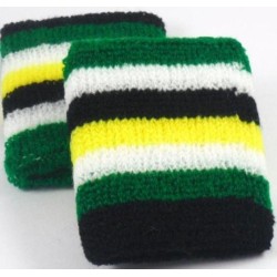 Green Black White Yellow Striped Sweatband