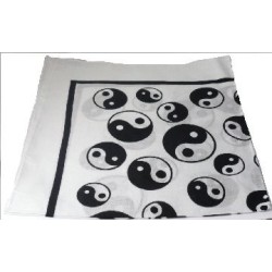 Black and White (White Base) Yin Yang Bandana 100% Cotton