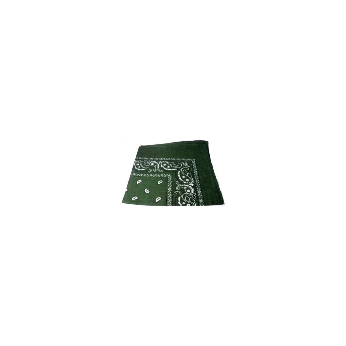 Murky Green Paisley Bandana Head Scarf  - 1
