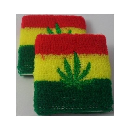 Rasta Design with Marijuana Leaf Sweatband / Armband