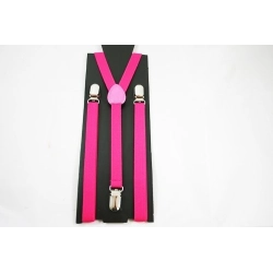 Unisex Plain Neon Pink 15mm  Fashion Braces  - 1