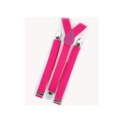Unisex Plain Neon Pink 25mm Fashion Braces