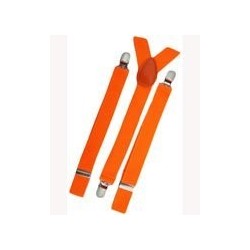 Unisex Plain Neon Orange 25mm Fashion Braces