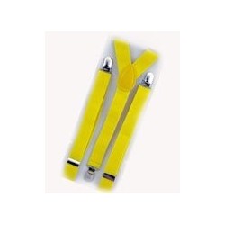 Unisex Plain Neon Yellow 25mm Fashion Braces
