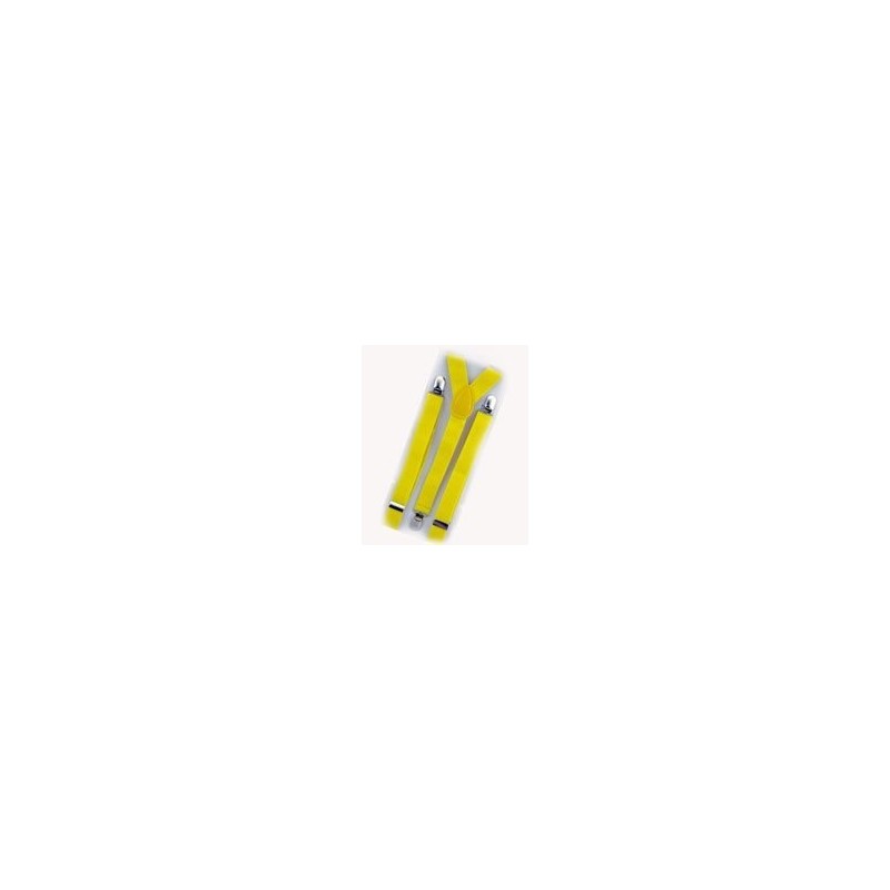 Unisex Plain Neon Yellow 25mm Fashion Braces