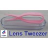 Pink Scissor Style Tweezers For Handling Contact Lenses 