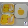 Yellow Apple Design Contact Lens Travel Kit With Mirror