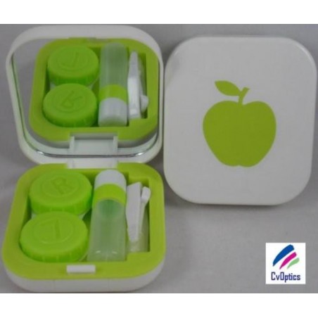 Green Apple Design Contact Lens Travel Kit With Mirror