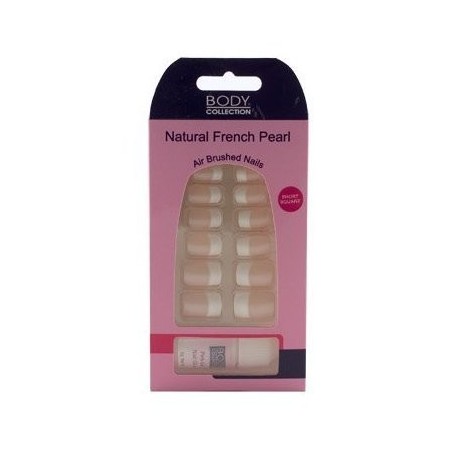 Body Collection Natural French Pearl Nails Short Square With Glue 1076
