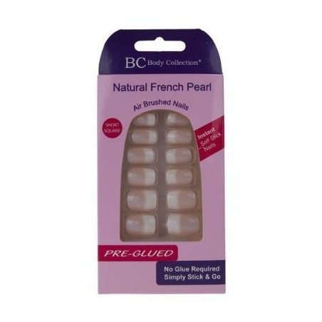  Body Collection Natural French Pearl Nails Short Square PreGlued 1075
