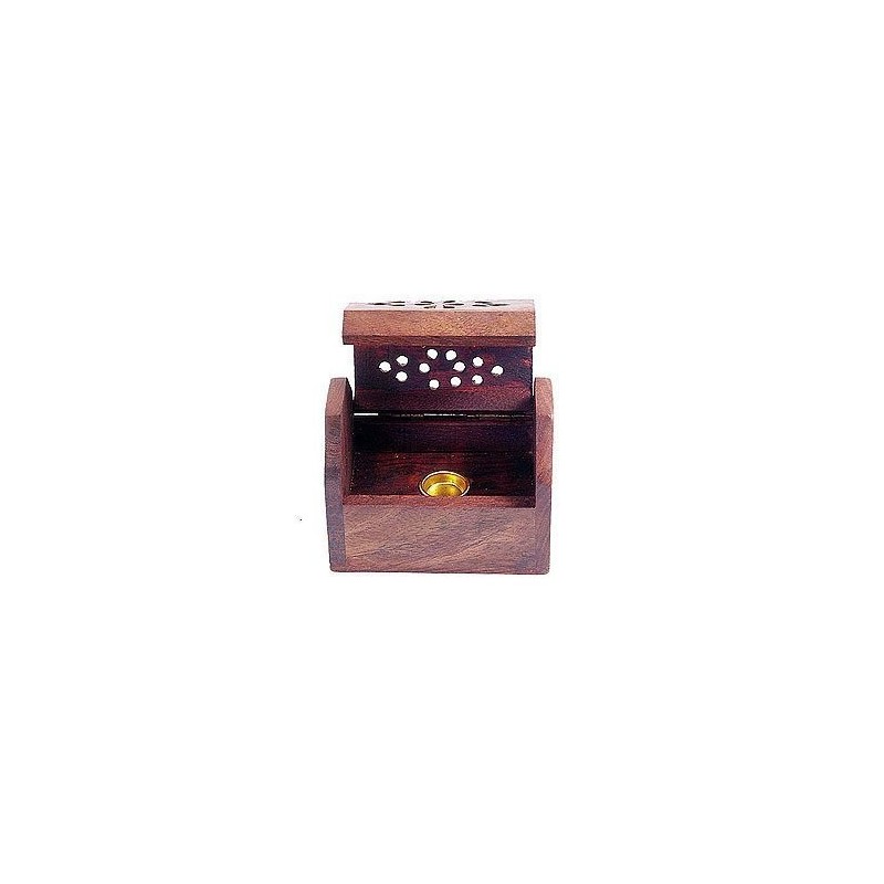 Small Wooden Box Incense Cone Burner