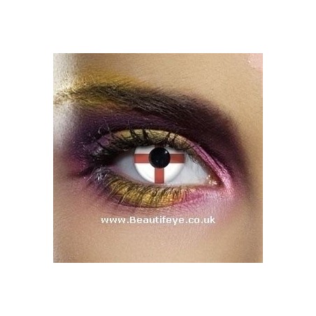 England Flag St George Cross Contact Lenses