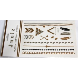 2 Packs Of Assorted Jeulz Metallic Silver Gold Temporary Tattoos