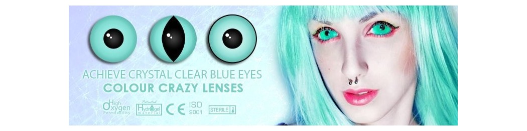 Crazy Blue Contact Lenses For Halloween