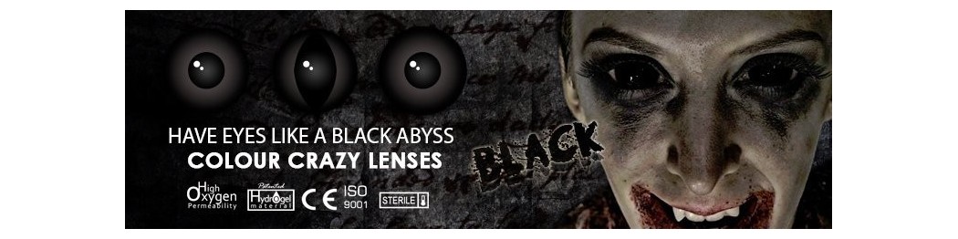 Halloween Crazy Black Coloured Contact Lenses