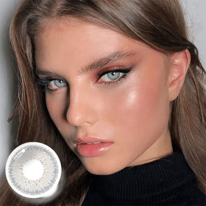 Smokey brown grey coloured contact lenss freshlady model